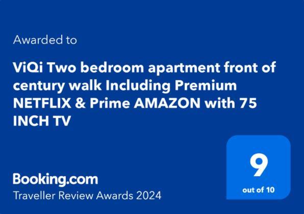 Viqi Two Bedroom Apartment Front Of Century Walk Including Premium Netflix & Prime Amazon With 75 Inch Tv 格兰瓦弗利 外观 照片